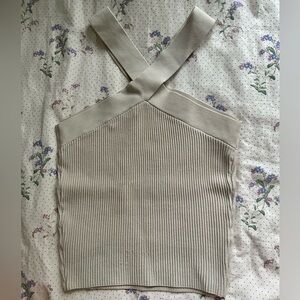 Aritzia Babaton Sculpt Knit Criss Cross Tank Sz S